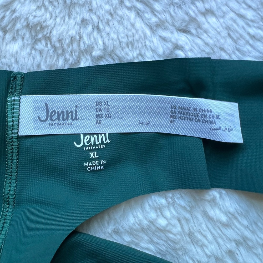 Jenni Intimates Naughty One Seamless Laser Cut Thong Panty Emerald Green XL NEW - Picture 8 of 10
